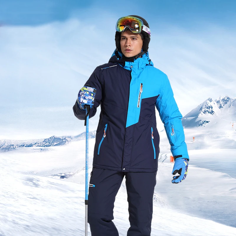 Зимний мужской лыжный костюм для спорта на открытом воздухе Сноуборд Куртки Водонепроницаемые зимние штаны Traje De Esqui лыжный комплект теплый ветрозащитный