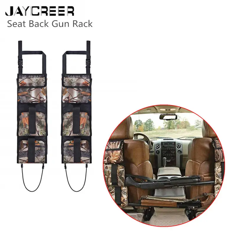 

JayCreer Seat Back Gun Rack Sling Pair Storage Organizer for 3 Hunting Rifles/Shotguns in Car,Truck, SUV