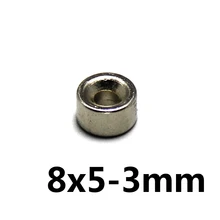 10 шт. кольцо круглый ремесло постоянный магнит мощный редкоземельный магнит NdFeB неодимовые магниты 8 мм x 5 мм отверстие 3 мм N35