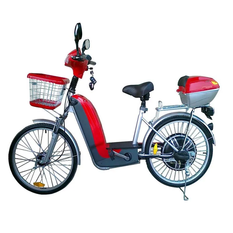 Discount Electric Bicycle Adult with 350W Brushless Hub Motor Two Seat Electric Motorcycle 24"x1.75 Standard Type Ebike New Arrival 5