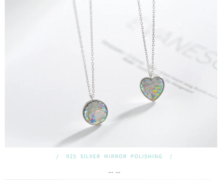 925 sterling silver Mermaid heart pendant necklace 07_01