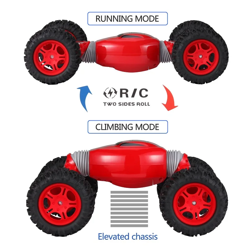 

2.4GHz RC Car 1:16 Scale Double-sided One Key Transform All-terrain Off-Road Vehicle Climbing Truck Remote Control Toys