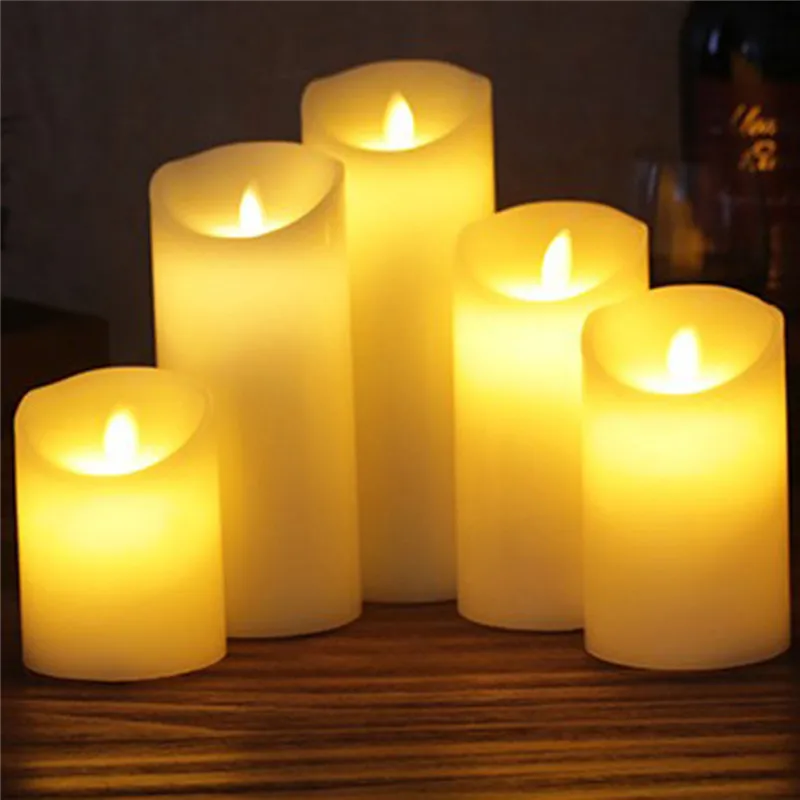 Новинка Светодиодный светильник-свеча с длительным светом, беспламенный светодиодный набор свечей, питание от батареи типа ААА с парафиновым материалом, светодиодный светильник