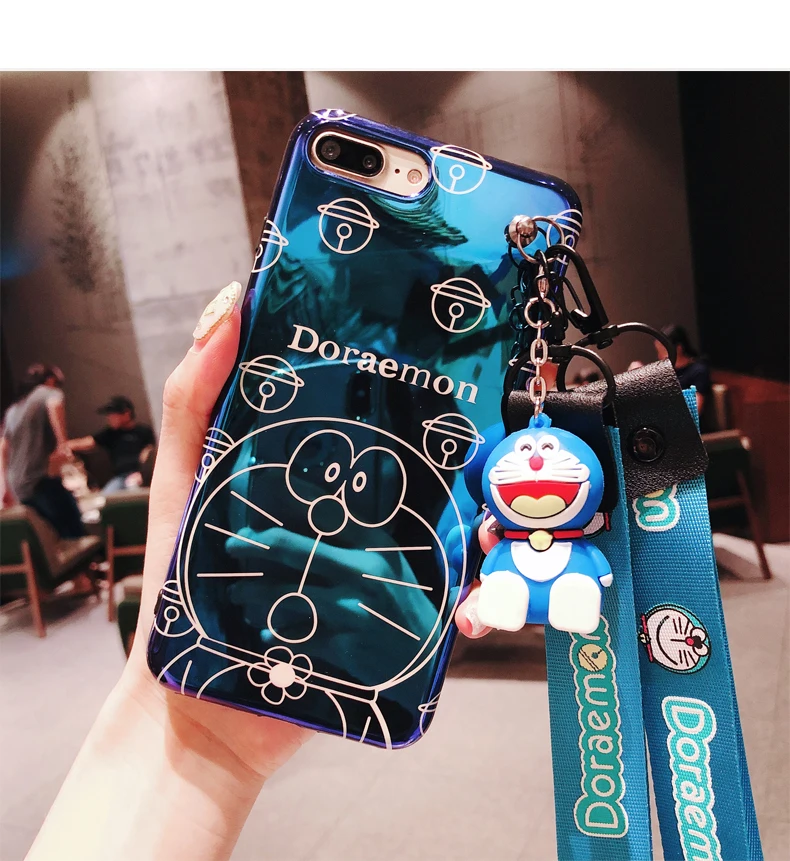 Милый чехол Sam S9plus мягкая задняя крышка для телефона с голубым лучом дораэмоном