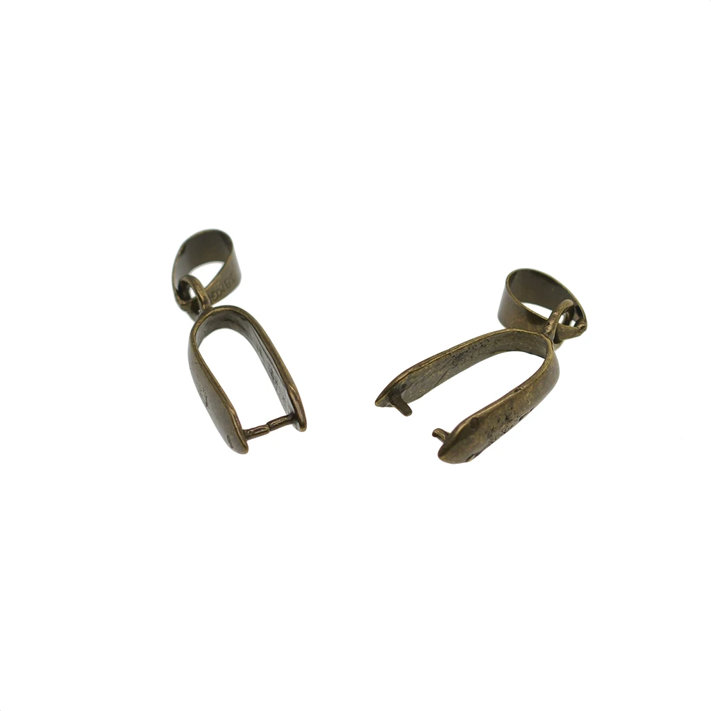 20 Pieces Pendant Pinch Clip Bails Pendant Connectors Clasps Antique Bronze Plated Handmade DIY Jewelry Findings