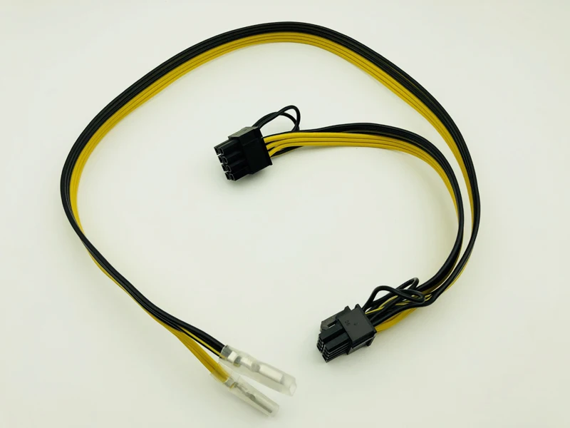 Dual 8pin (6+2) Splitter Power Power Cable PCIE Video Card Supply Wire 250 Female Terminal 18AWG Cables for ETH BTC Miner Mining