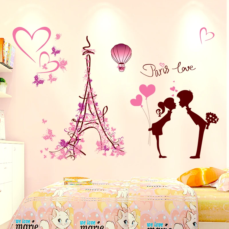 [shijuekongjian] French Tower Buildings Wall Stickers DIY Cartoon ...