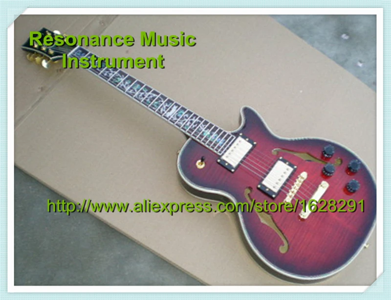 

New Arrival Chinese Suneye Guitar LP Semi-hollow Body 2 F Holes Custom Guitar & Kit Available