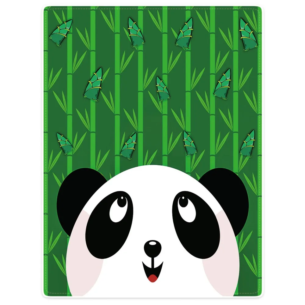 

HommomH Blanket Throw Comfort Warm Soft Plush Throw For Sofa Cute Cartoon Panda Bamboo Forest Green