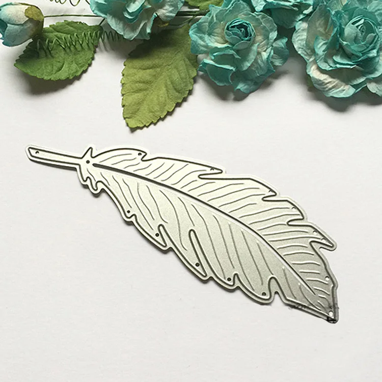 A large feather metal die cuts metal cutting dies scrapbooking suit for