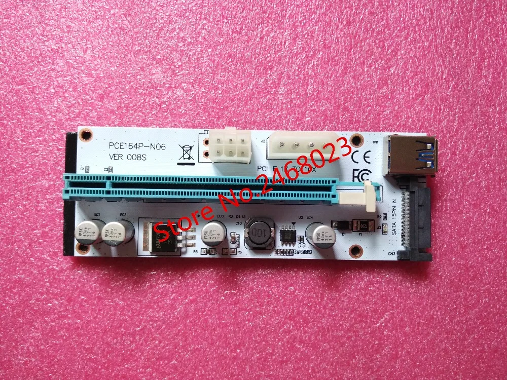 10 шт. VER008S Molex 4Pin SATA 6PIN PCIE PCI-E PCI Express адаптер 1X для 16X USB3.0 удлинитель для головок Майнинг Биткойн Майнер