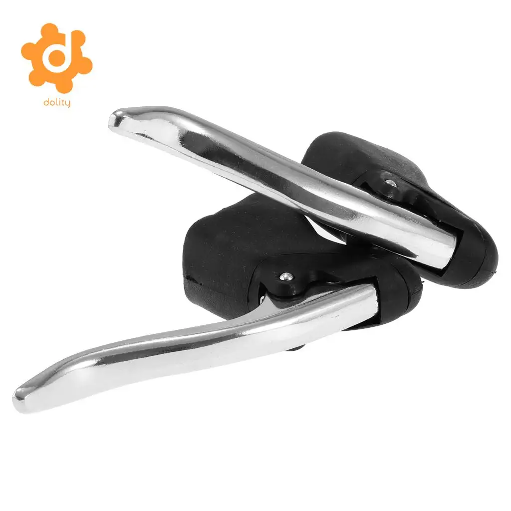 1 Pair Road Bike Drop Bar Brake Levers Bicycle Cycling Bent Brake Handles Handbrakes Fixed Gear fits for 22.2 - 23.8mm Handlebar
