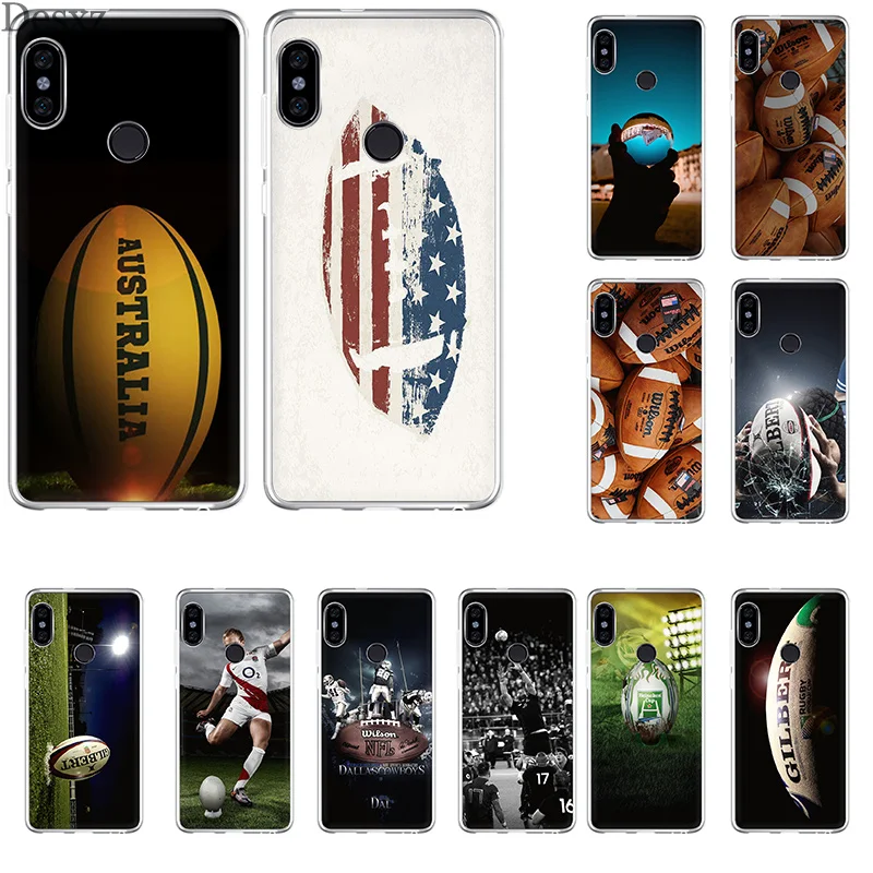 

Gerleek Rugby Ball Sport Hard Phone Case For Xiaomi Mi 5 6 8 9 9E 5S MAX 3 A1 A2 5X 6X A2 Lite F1 Mix 2S Protection Cover