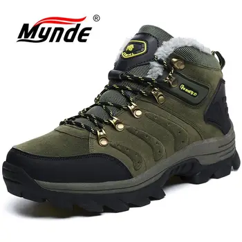 

Mynde Men Winter Boots Fur Warm Snow Boots Men Shoes Adult Casual Work Safety Unisex Sneakers Ankle Boot Rubber Men Boot 46 47
