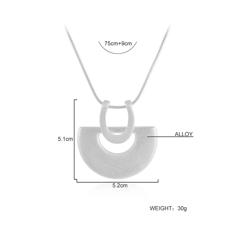 Shineland рисунок дизайн ожерелье кулон Золото Серебро Цвет полукруглый полые геометрические массивные модные украшения для унисекс