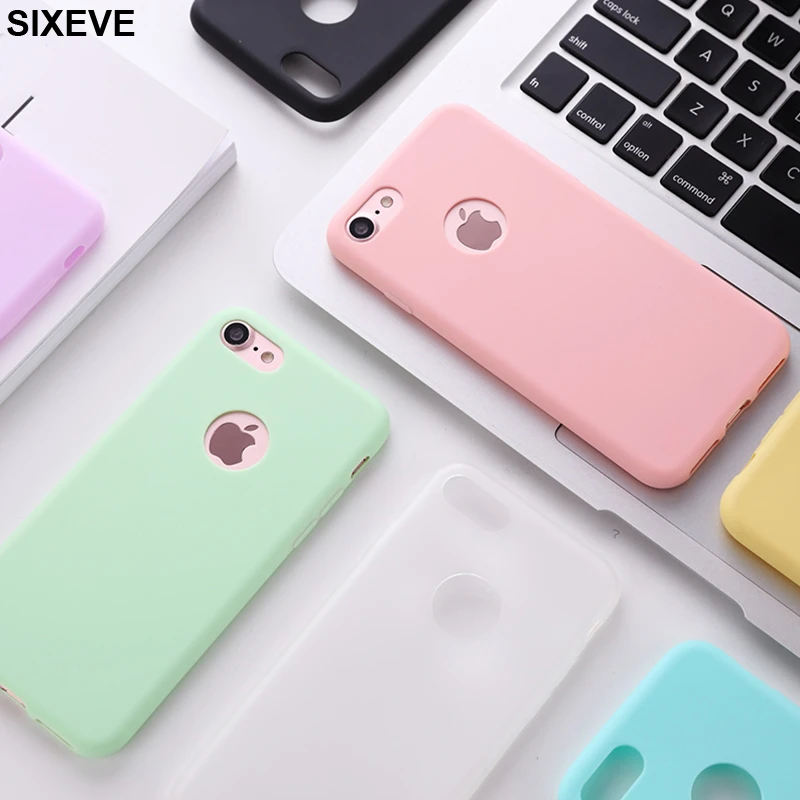 Милый мягкий силиконовый чехол из ТПУ карамельных цветов для телефона iPhone X S XR XS