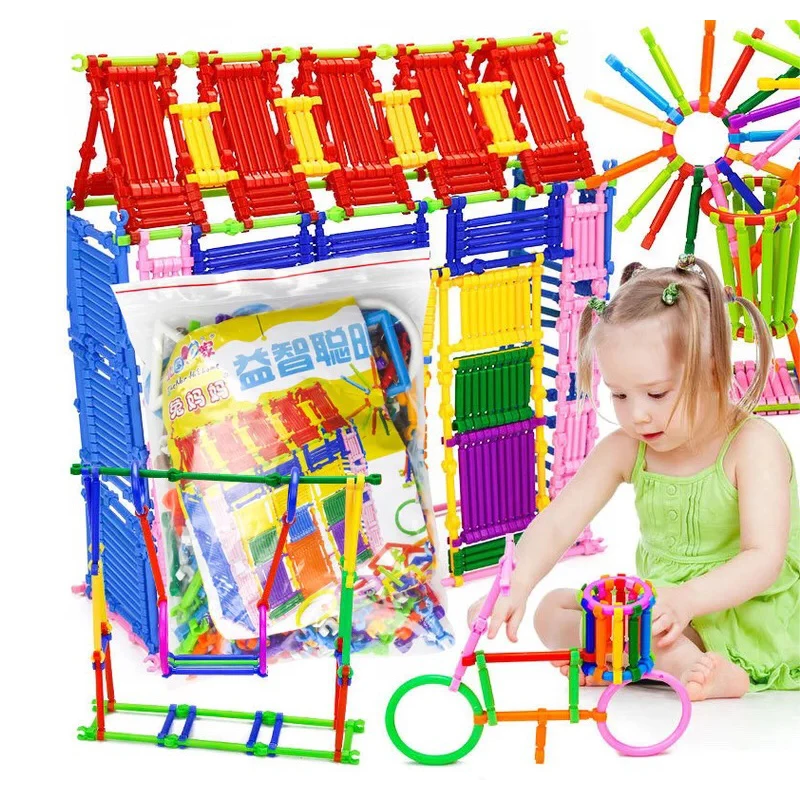 Children DIY Creative Intelligence Sticks Blocks Plastic Early Education Magic 