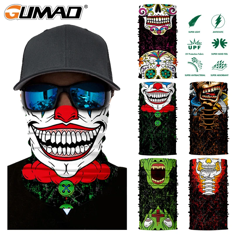 Joker Face Shield Mask Bandana Neck Scarf Headwear Face Tube Fishing Hunting