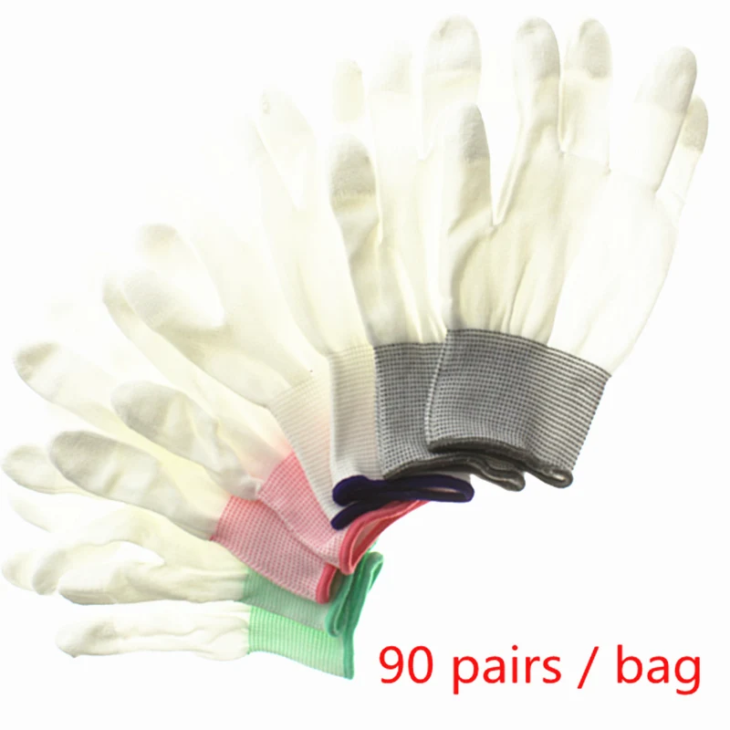 100 пар антистатические перчатки антистатические электронные рабочие перчатки с полиуретановым покрытием противоскользящие для защиты пальцев