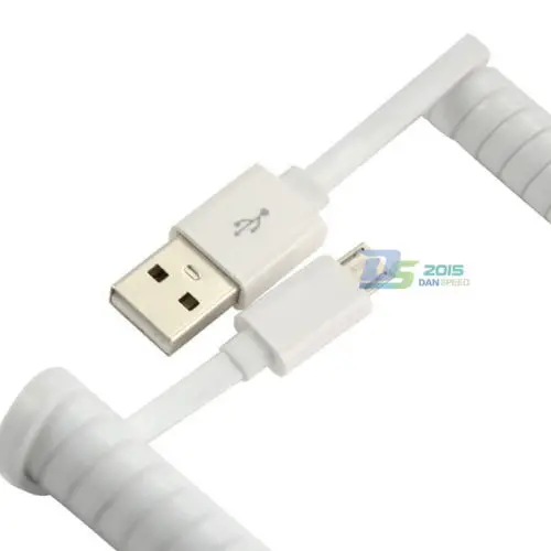 DANSPEED Весна Спиральный USB 2,0 Micro 5Pin синхронизации данных плоский зарядный кабель для samsung длина 3 м