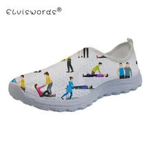 ELVISWORDS chaussures femme аварийная помощь узор женские повседневные кроссовки модные легкие женские туфли на плоской подошве sapato feminino