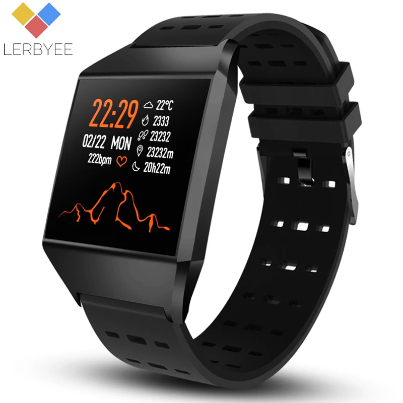 Comprar Pulsera inteligente Lerbyee W1C presión arterial resistente al agua Fitness Tracker reloj Monitor de sueño pulsera inteligente nuevo para iPhone HUAWEI