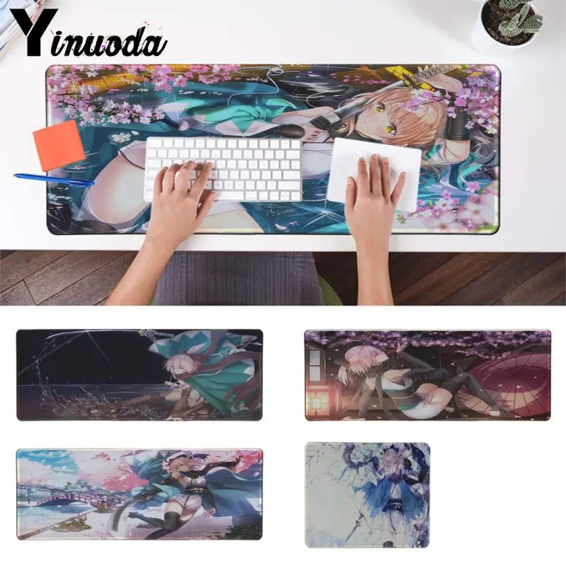 

Yinuoda KOHA-ACE EX Okita Souji Anime Girls Laptop Computer Mousepad anime Good quality Locking Edge large Gaming Mouse Pad