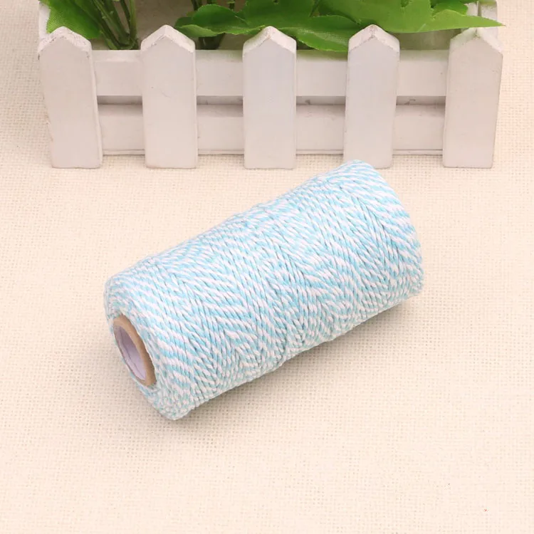 30pcs Bakers Twine 12Ply Thin Baker's Cotton Twine Light Blue Packaging