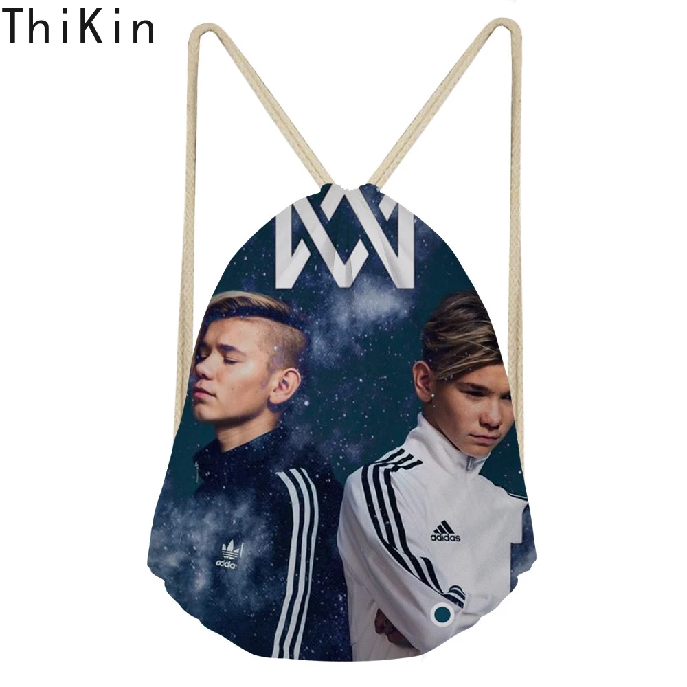 THIKIN Custom Logo Marcus Martinus Printing Drawstring Backpack Children Mini Schoolbag for Kids Girls School Shoulder