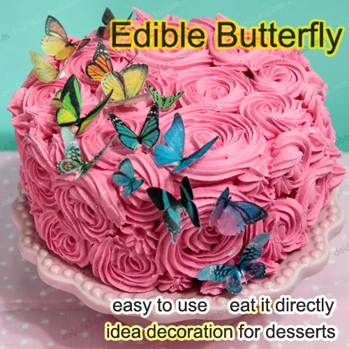 Edible Butterflies For Cake 34pcs 3D Edible Butterfly Cake