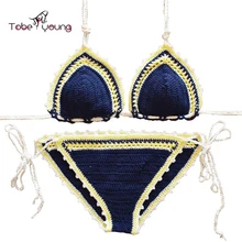 Handmade Sexy Crochet Bikini Set Women Crocheted Swimsuit Brazilian Biquini Beach Swimwear Bathing Suit Maillot De