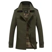 Классические мужские тренчи, новые мужские Умные повседневные ветровки, Длинные куртки, мужские хлопковые однобортные тренчи