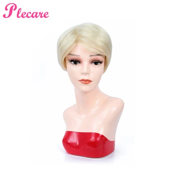 

Plecare Ombre Blond Pruik Short Wig For American Women Cosplay Wig Pruiken Short Straight Hair Wig Heat Resistan Free Shipping