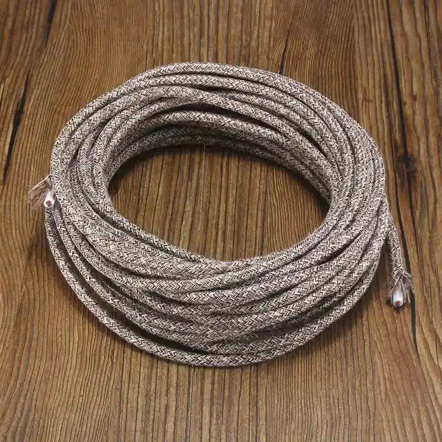 Top Quality 10m 2 Cord 0 75cm Multicolor Vintage Twist Braided Top Quality 10m 2 Cord 0 75cm Multicolor Vintage Twist Braided Fabric Light Cable Retro Electric Wire Pendant Lamp