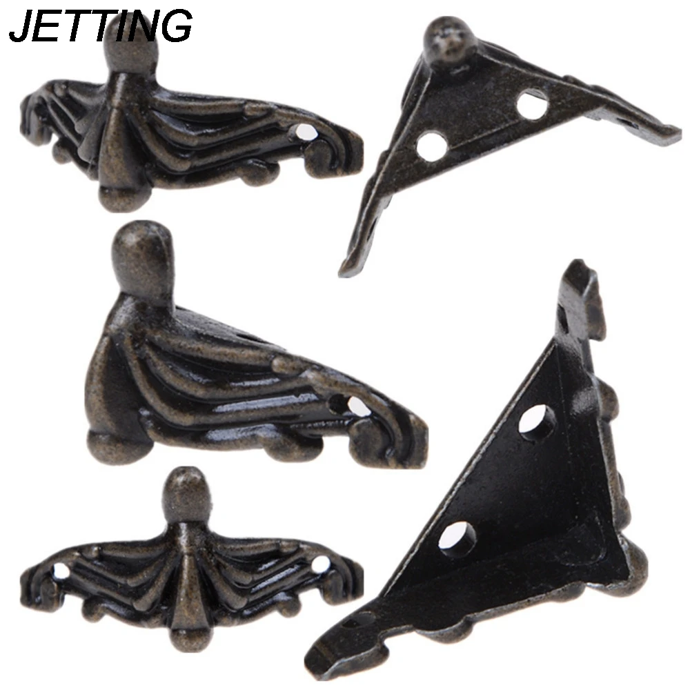 

JETTING 4Pcs/set Popularly Jewelry Chest Wood Case Gift Box Decorative Feet Leg Corner Protector Guard Wholesale low price