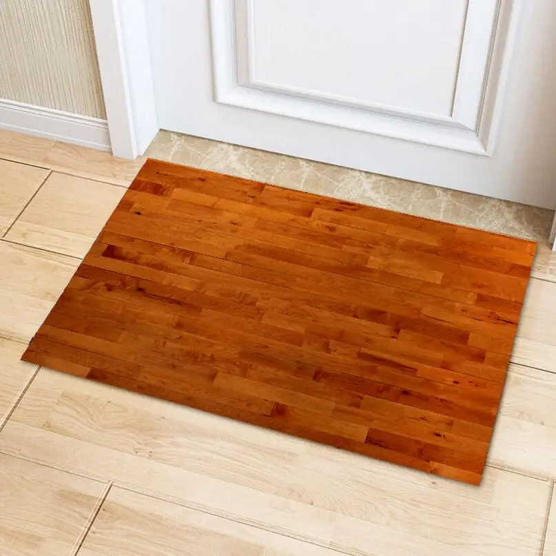 Wood Grain Pattern Room Carpet Bedside Rug Living Room Bedroom Mat
