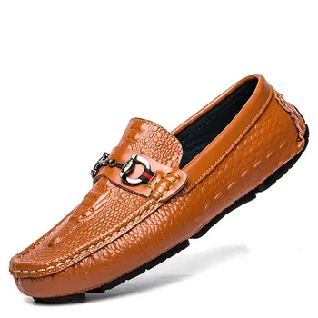 

Alligator Style Men Shoes Casual Embossed Leather Moccasins Men Loafers Slip On High Quality