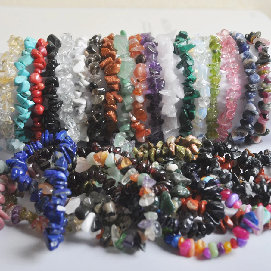 

Mixed Natural Chip Beads Carnelian Lapis Crystal Mookaite Picture Stone Stretch Bracelet 8 Inch 1 PCS Jewelry For Woman Gift