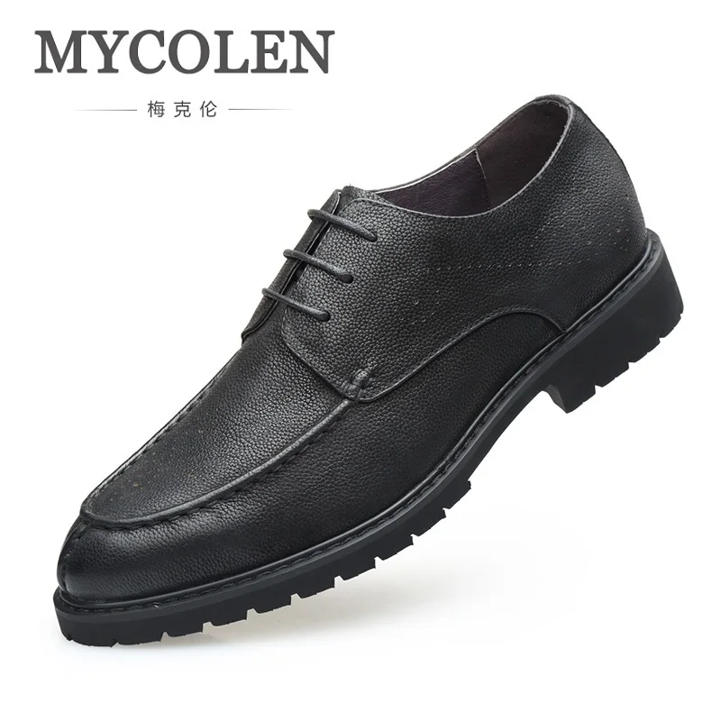 MYCOLEN New Arrival Genuine Leather Shoes Wedding Dress Black Mens Fashion Formal Shoes Luxury Brand Lace Up Men Shoes mycolen men s dress shoes black brogue male soft wedding shoes lace up formal dress shoes new luxury brand tide men shoes