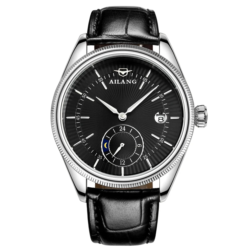 

AILANG 5801 Switzerland watches men luxury brand automatic mechanical cellini watch Genuine Leather Calendar Sport Business