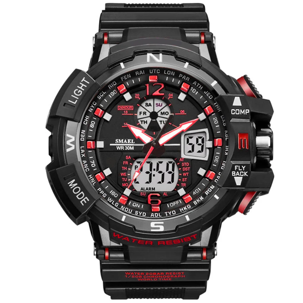 

Men Sporty Date Luminous Hands Digital Analog Dual Display Outdoor Wrist Watch