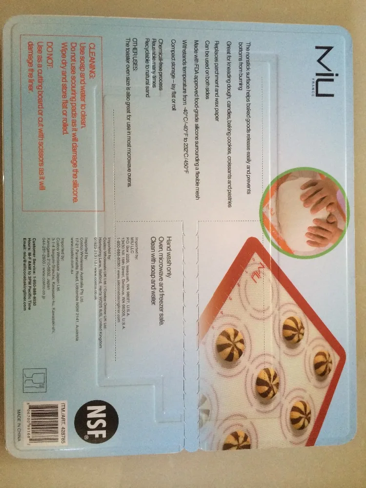 Бесплатная доставка набор из 3 антипригарных силиконовых вкладышей MIUfrance для