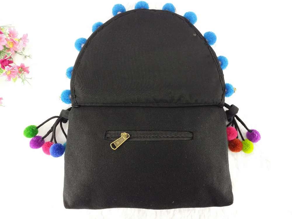 Оригинальная женская сумка с вышивкой Naxi. Hani, брендовая Холщовая Сумка на плечо ручной работы с помпонами, винтажные дорожные сумки через плечо