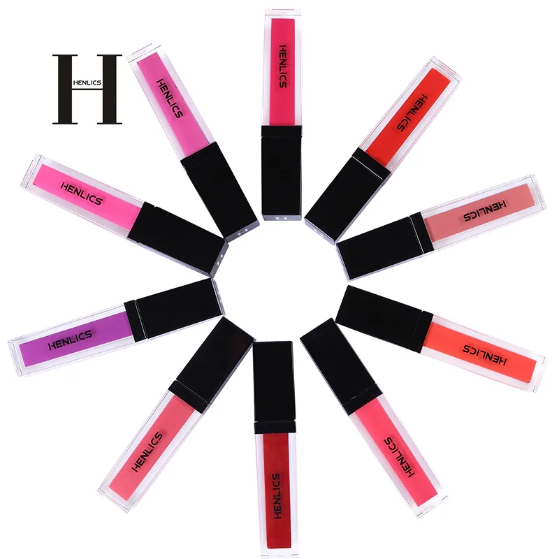 HENLICS Hot Sale Sexy Lip Paint 10 Colors Liquid Lipstick Waterproof 24hours Long Lasting Lipstick Lip Gloss Makeup HENLICS Hot Sale Sexy Lip Paint 10 Colors Liquid Lipstick Waterproof 24hours Long Lasting Lipstick Lip Gloss Makeup