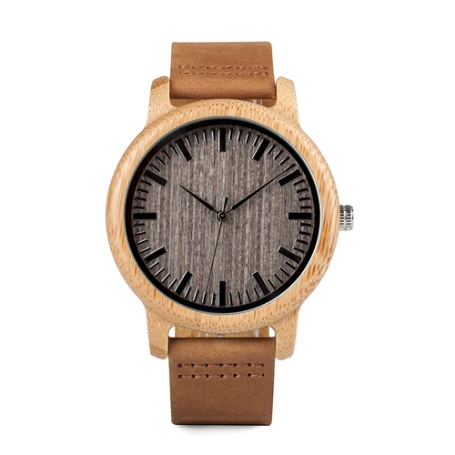 BOBO BIRD часы-браслет из WA18L10 Винтаж легкий круглые бамбуковые деревянные кварцевые часы с кожаной полосы для Для женщин Для мужчин часы платформе лидирующего бренда с фирменным дизайном - Цвет: A18 with scales