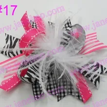 25 шт. Новинка 4,5 ''бант для волос из перьев модный бутик для девочек банты для волос с животным принтом банты из ленты