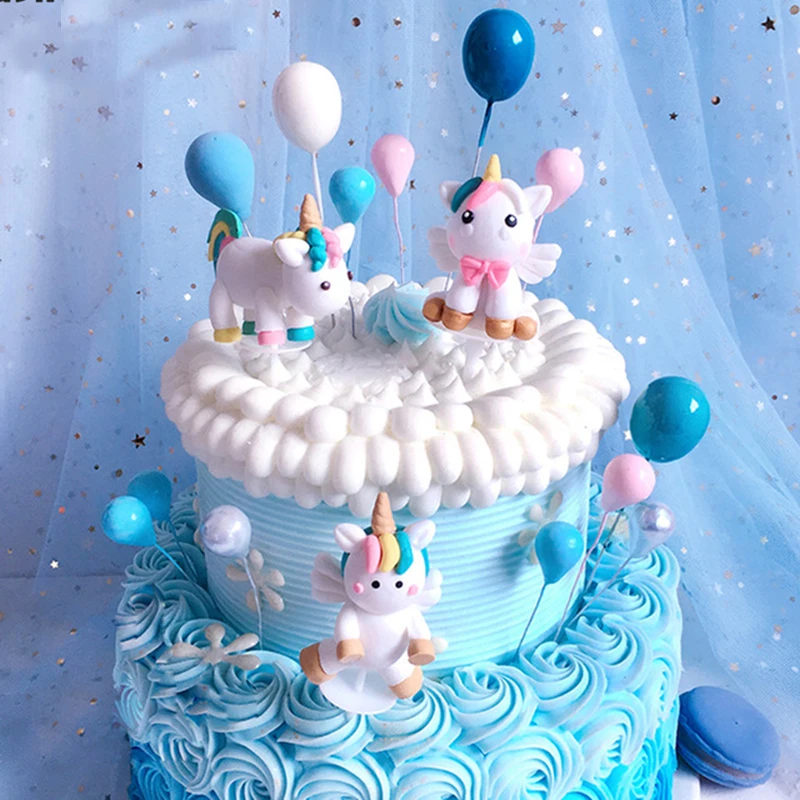 

Cartoon Unicorn Happy Birthday Cake Toppers Valentine's Day Cake Top Flag Baby Shower Decorations Boy/Girl Wedding Party Supplie