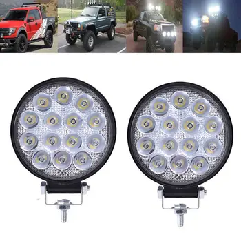 

2Pcs 4inch 42W Round LED Work Light Flood Off-road Car SUV Driving Fog Lamp