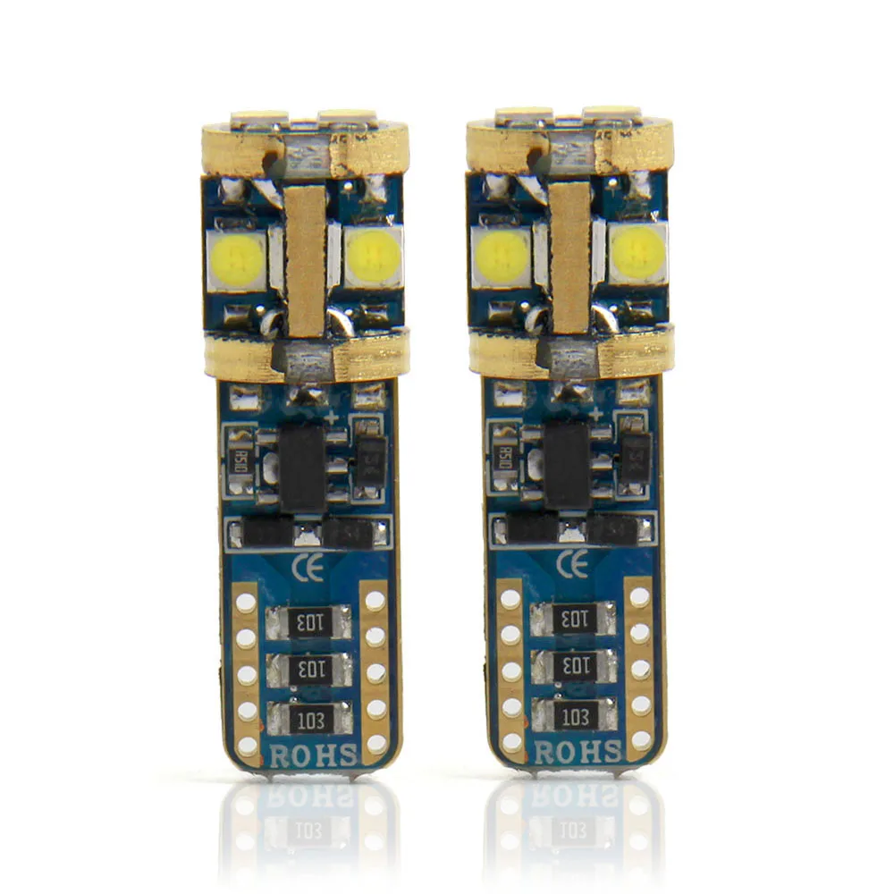 

2x 12V No polarity Canbus T10 LED bulbs with 3030 SMD 10 leds External Light 194 168 W5W LED LAMP white blue NO OBC ERROR