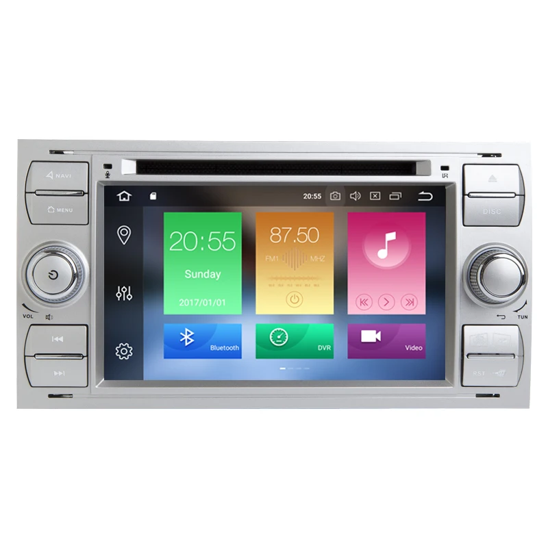Best Car Multimedia Player Android 8.0 Car GPS Navi Autoradio 2 Din 7 Inch For Ford/Mondeo/Focus/Transit/C-MAX/S-MAX/Fiesta 4GB RAM 1